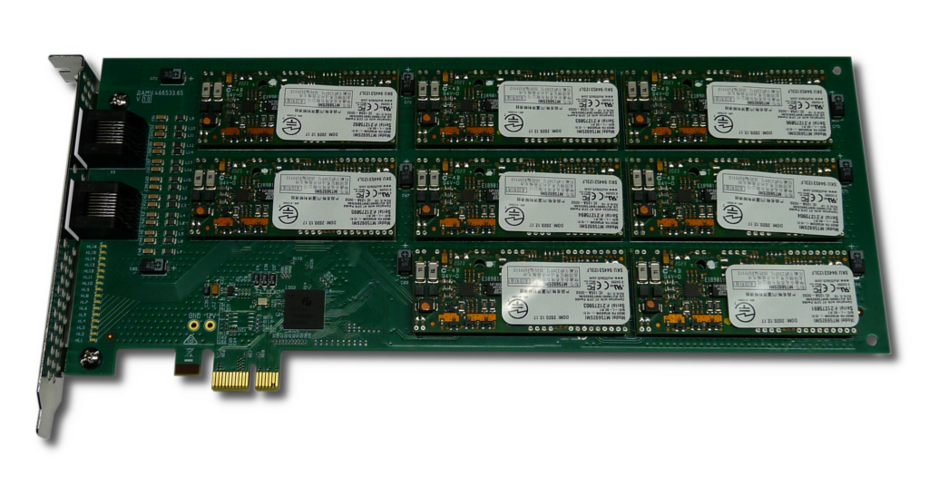[ТФОП-8/> Плата PCIe 8 модемов ТФОП (Адаптер PCI Express на 8 телефонных модемов)